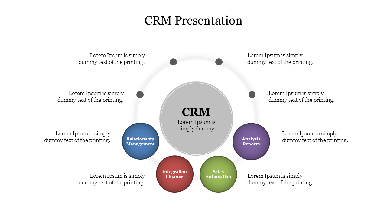 Multicolor CRM Presentation PowerPoint Template Slide